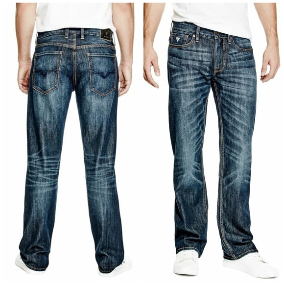 NEW GUESS Men's Relaxed Straight Jeans SZ 32×30 - Picture 1 of 8
